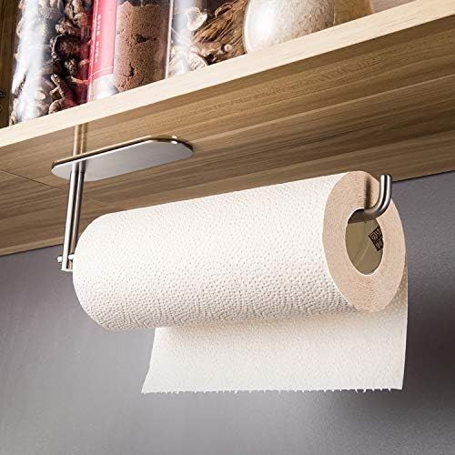 YIGII Paper Towel Holder Under Cabinet Mount - Self Adhesive Paper Towel Rack for Kitchen, 12 Inc... | Amazon (US)