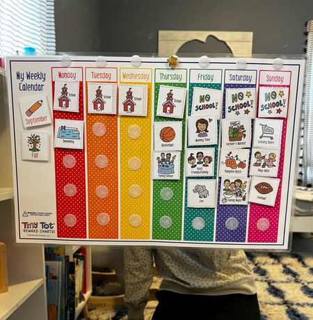 This visual calendar is such a great tool to use with kids so they can wrap their heads around the week and what to expect! We started using it at age 4 with my son! I recommended the premade kit where the Velcro pieces are pre assembled.

Code “10EVERYDAYBESTBUY” gets you 10% off! 