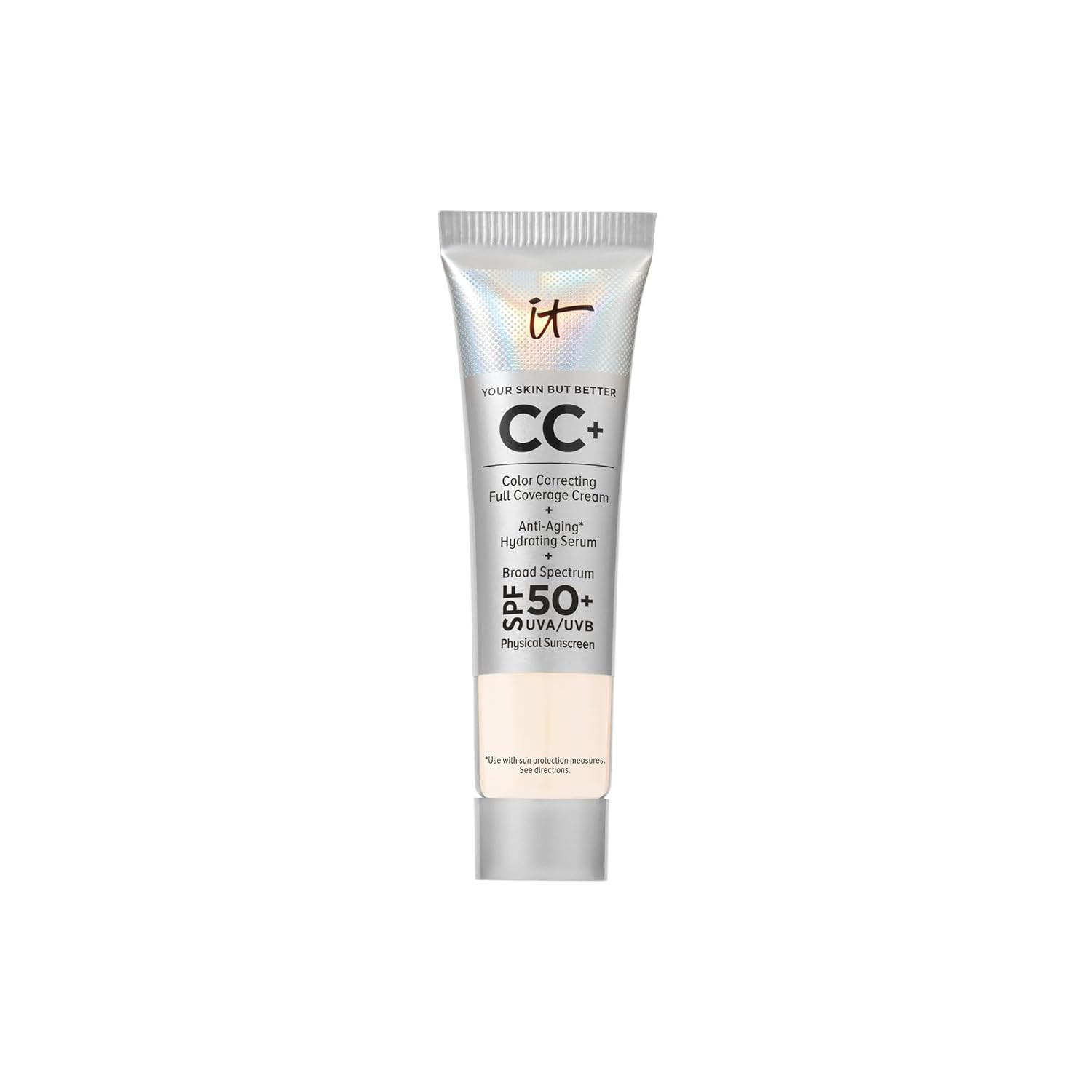 IT Cosmetics CC+ Cream Travel (Fair Porcelain) - Natural Full Coverage Foundation With SPF 50+, C... | Amazon (US)