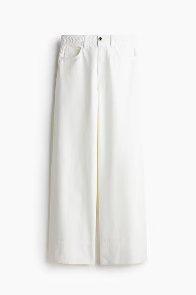 H & M - Wide High Jeans - White | H&M (US + CA)