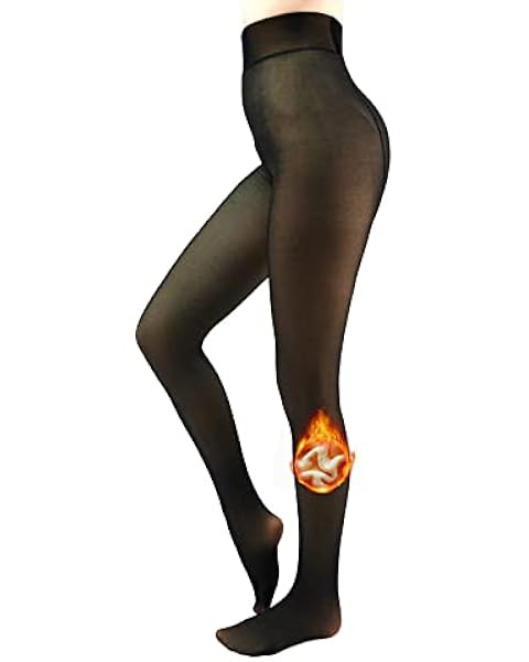 Mivnue Fleece Lined Tights for Women Winter Warm Sheer Black Womens Tights Thermal Thick Fake Tra... | Amazon (US)