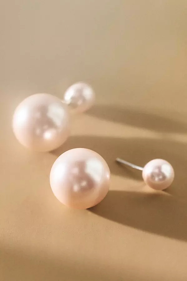 Shashi Double Ball Rose Pearl Earrings | Anthropologie (US)