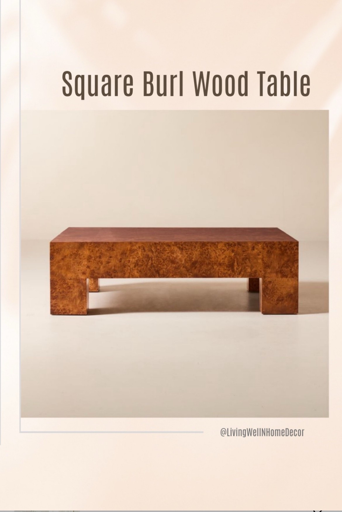 The most gorgeous Burl Wood coffee table ever created! 

#LTKOver40 #LTKStyleTip #LTKHome