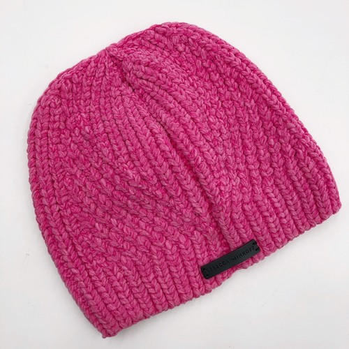 NEW Rebecca Minkoff Women's Super Soft Traveling Rib Beanie OS Pink Punch Knit  | eBay | eBay US
