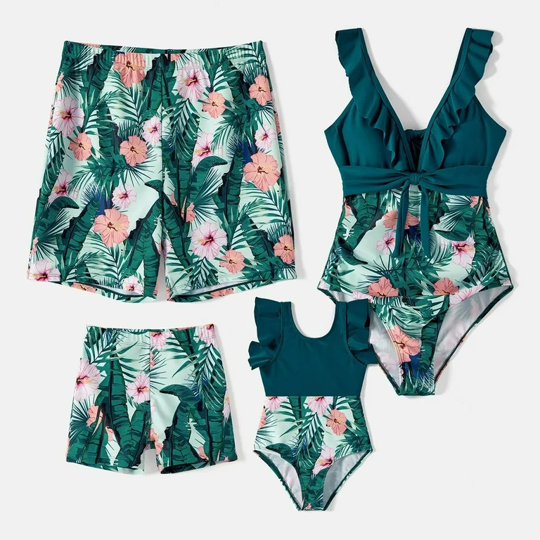 PatPat Toddler Boys Swim Trunks Tropical Swim Shorts Family Matching Swimsuits Two Piece Bathing ... | Walmart (US)