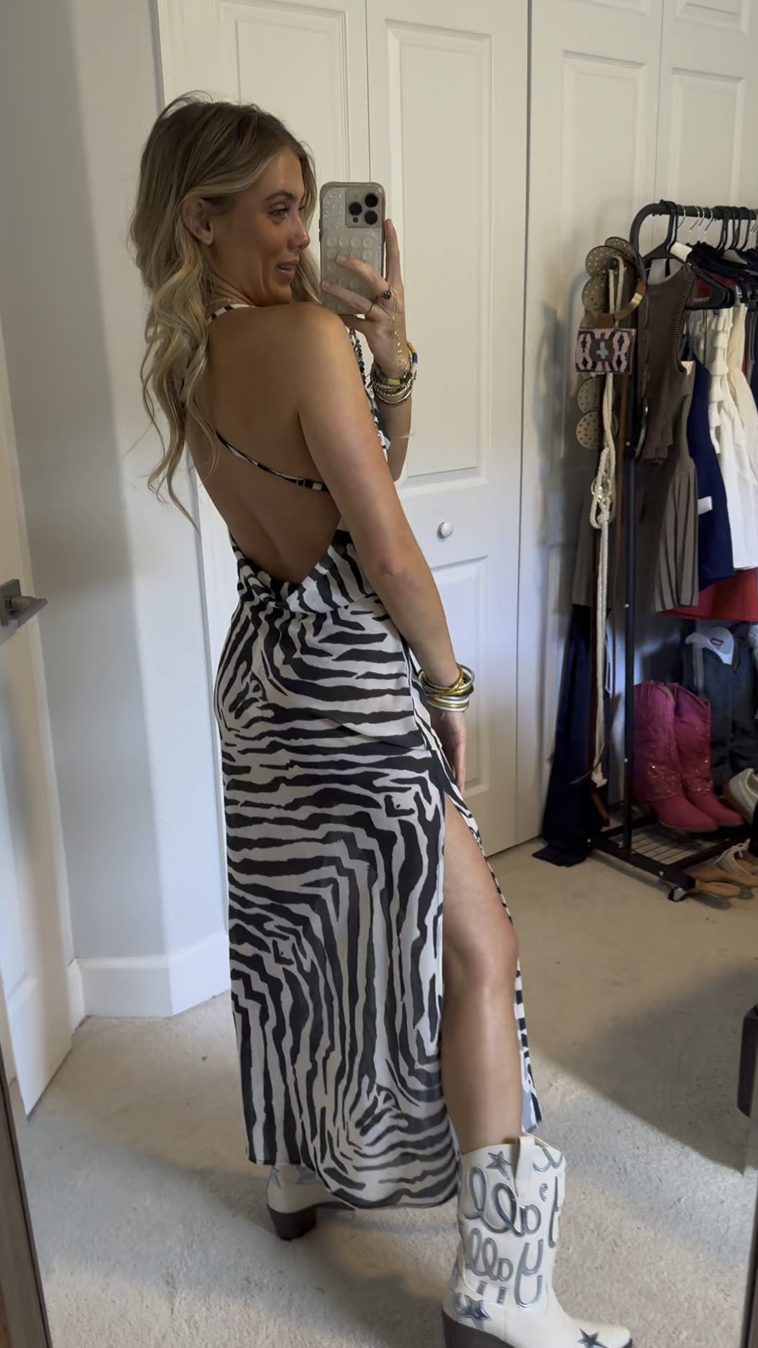 Shop 12th tribe code SLOANEV10. Gianna Zebra Cowl Neck Chiffon Maxi Dress. You booked the girls trip, we’ve got the fits. Take a walk on the wild side with this bold zebra printed maxi that is so not your average black and white dress. With a flattering cowl neck and open back, this animal printed number is subtly sexy. Complete the look with gold accessories
@shop12thtribe @12thtribe #tribebabe, #shop12thtribe, #12thtribevibes #12thtribecollective animal print, zebra print, zebra dress, animal print dress #LTKVideo

#LTKFindsUnder100 #LTKSaleAlert #LTKWatchNow