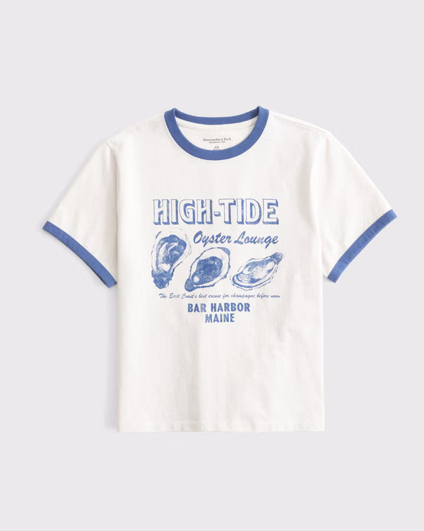 Short-Sleeve Oyster Graphic Skimming Tee | Abercrombie & Fitch (US)