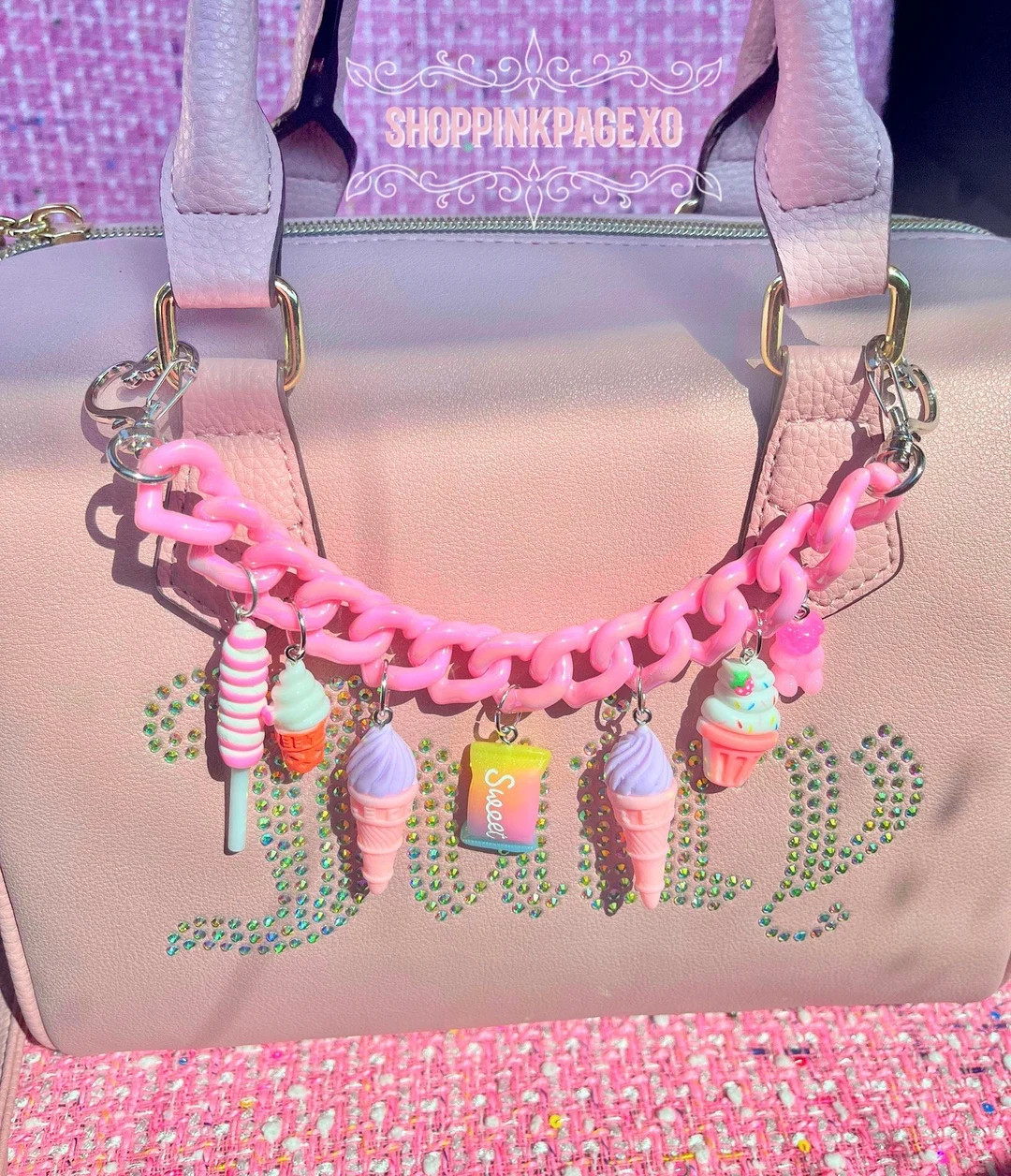 Ice Cream Purse Charms, Purse Chain, Acrylic Purse Chain. - Etsy | Etsy (US)