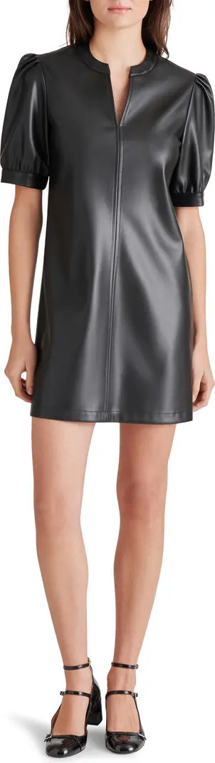 BB Dakota by Steve Madden Faux Leather Split Neck Shift Dress | Nordstromrack | Nordstrom Rack