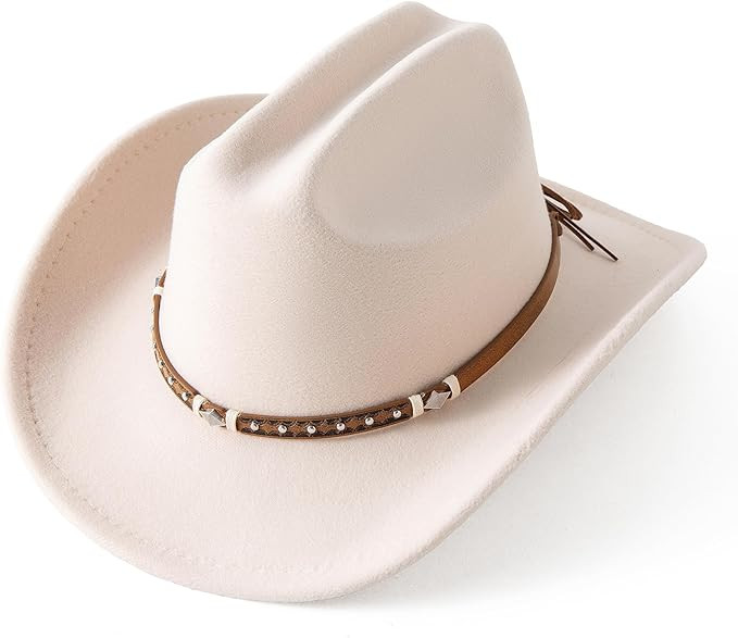 Jastore Kids Western Cowboy Hat for Kids Toddler Girls Boys Felt Fedora Cowgirl Cowboy Hat with B... | Amazon (US)