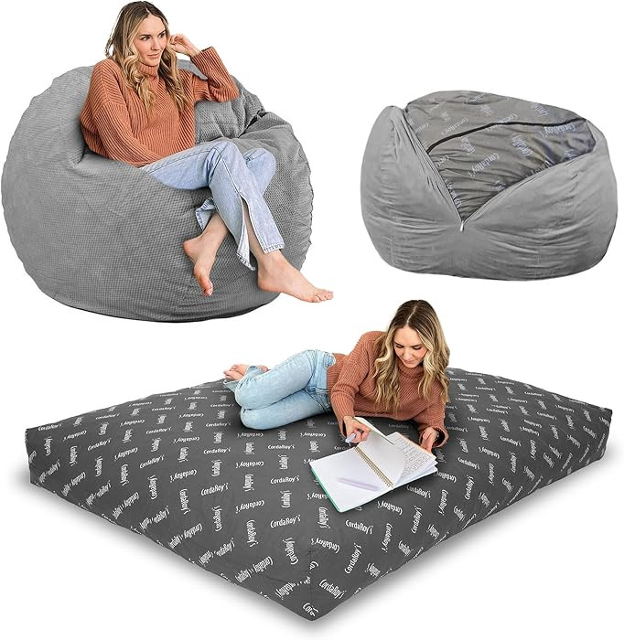 CordaRoy's Chenille Bean Bag-Convertible Bean Bag Chair-Machine-Washable Chenille Fabric Cover-fo... | Amazon (US)