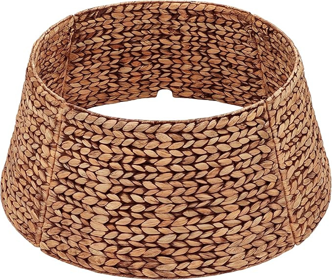 CENBOSS Rattan Christmas Tree Collar, Wicker Tree Skirt & Stand Base Cover (Brown Wash, 24 inch) | Amazon (US)