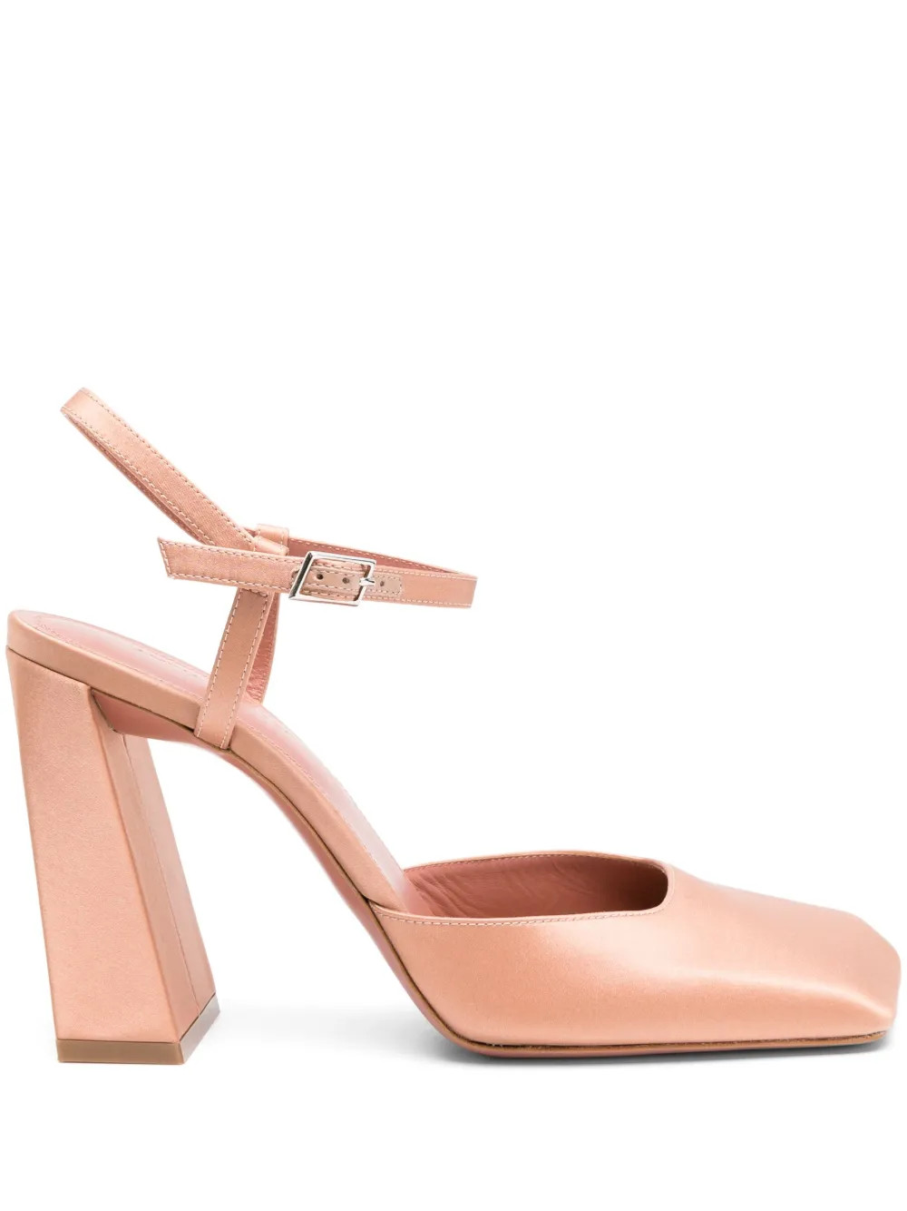 Amina Muaddi Charlotte 95mm Satin Pumps - Farfetch | Farfetch Global