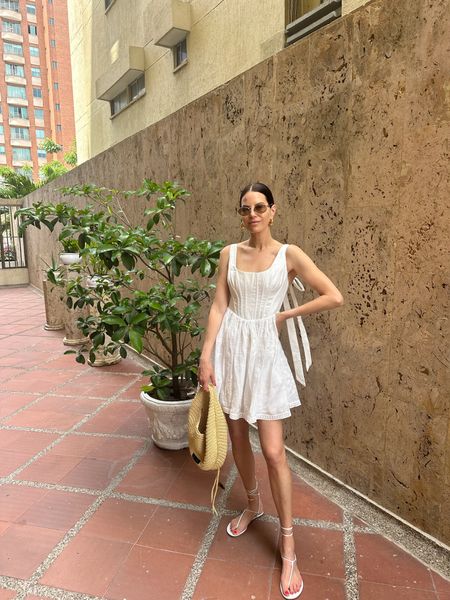 Vacation outfit inspo!!🤍 loving this classic white dress, white sandals, and a raffia handbag! 

Vacation outfit. Resort wear. Vacay outfit. White dress.

#LTKSeasonal #LTKstyletip #LTKswim