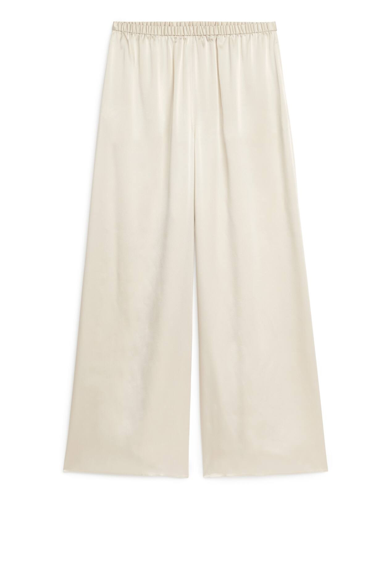 Silk Trousers - Light Beige - Ladies | H&M GB | H&M (UK, MY, IN, SG, PH, TW, HK)