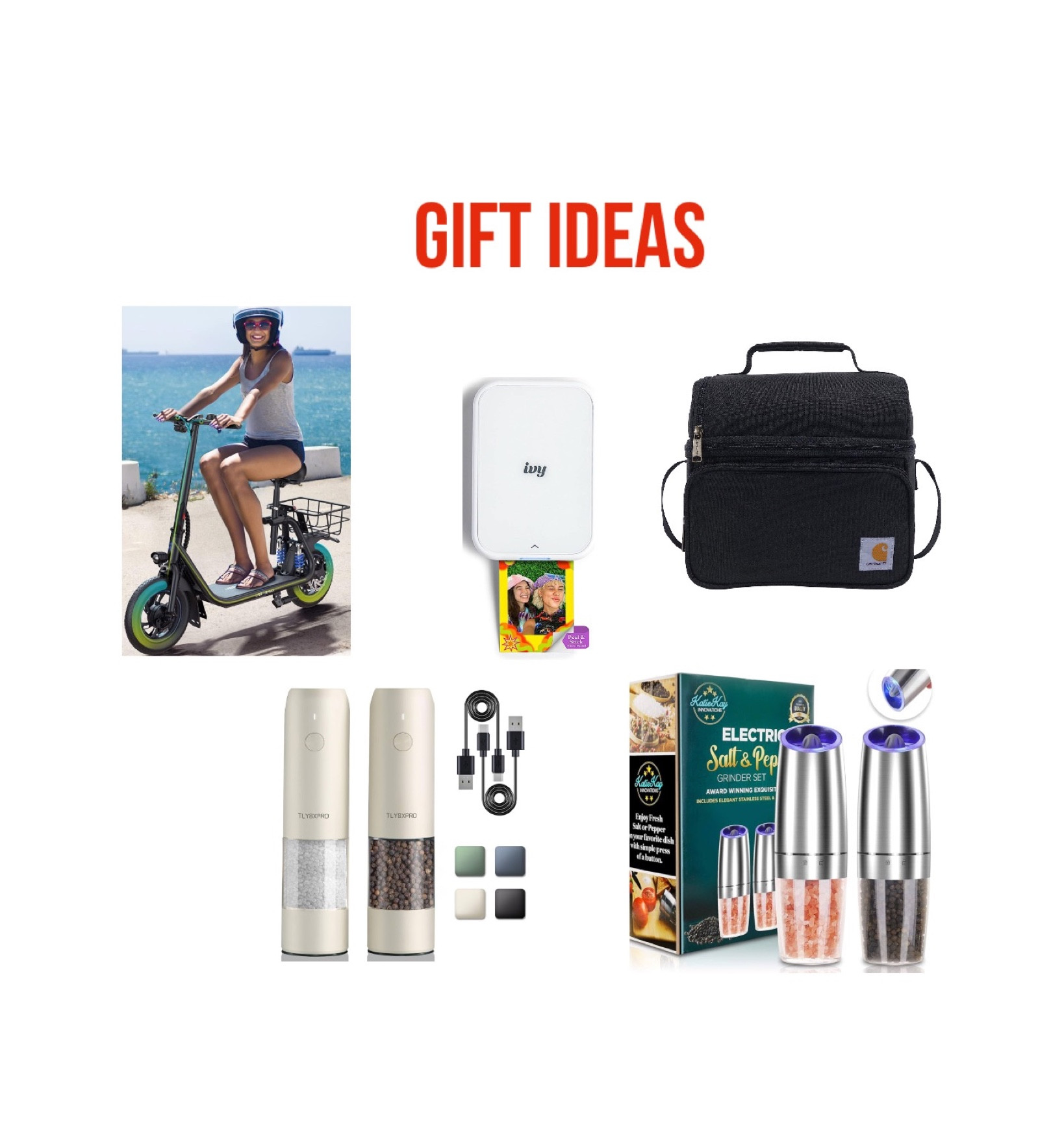 Scooter , lunchbox, cooler , salt and pepper shakers, photo printer , teen gifts, hostess gift, men’s gifts, 

#LTKHoliday #LTKGiftGuide