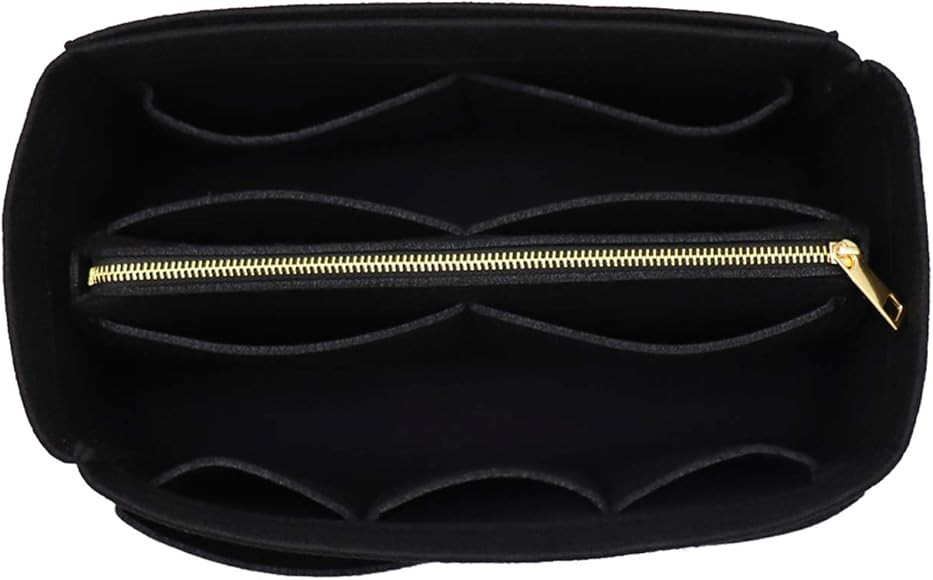 Felt Purse Bag Organizer Insert with zipper Bag Tote Shaper Fit Speedy Neverfull MM GM | Amazon (US)