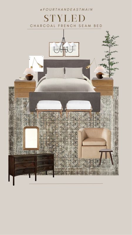 styled ::  charcoal bed in bedroom design 

mcgee bedroom
mcgee dupe
bedroom design 
amber interiors 
bedroom roundup 
amber interiors dupe 

#LTKsalealert #LTKhome