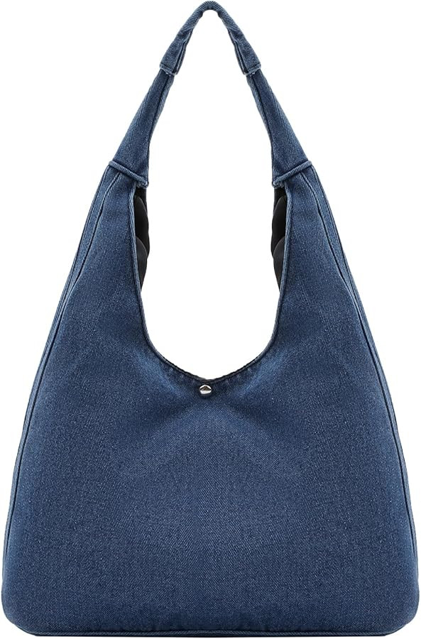SUKUTU Denim Hobo Bag for Women Trendy Jean Purses Casual Shoulder Bag Tote Bag | Amazon (US)