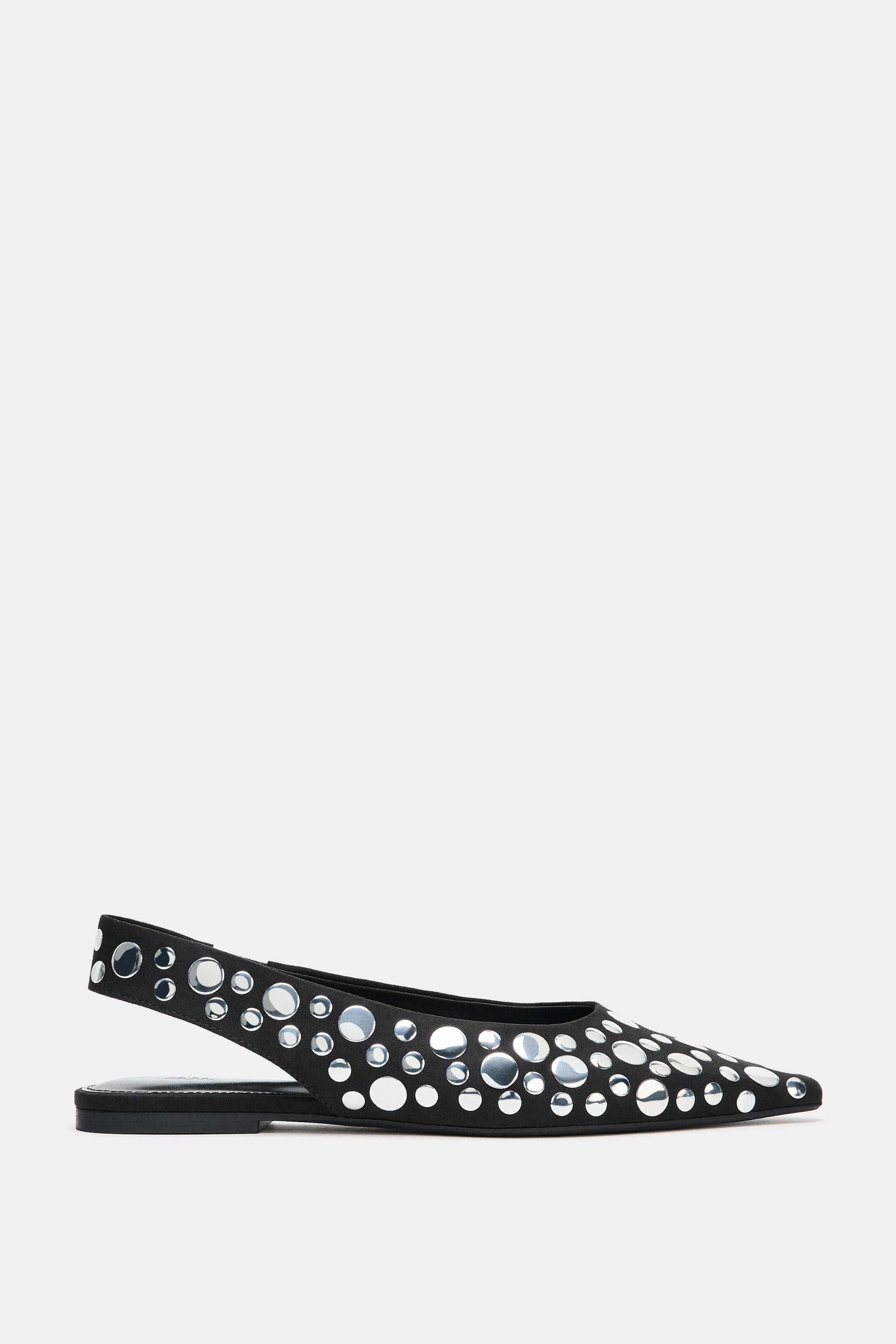 STUDDED SLINGBACK FLATS | Zara US