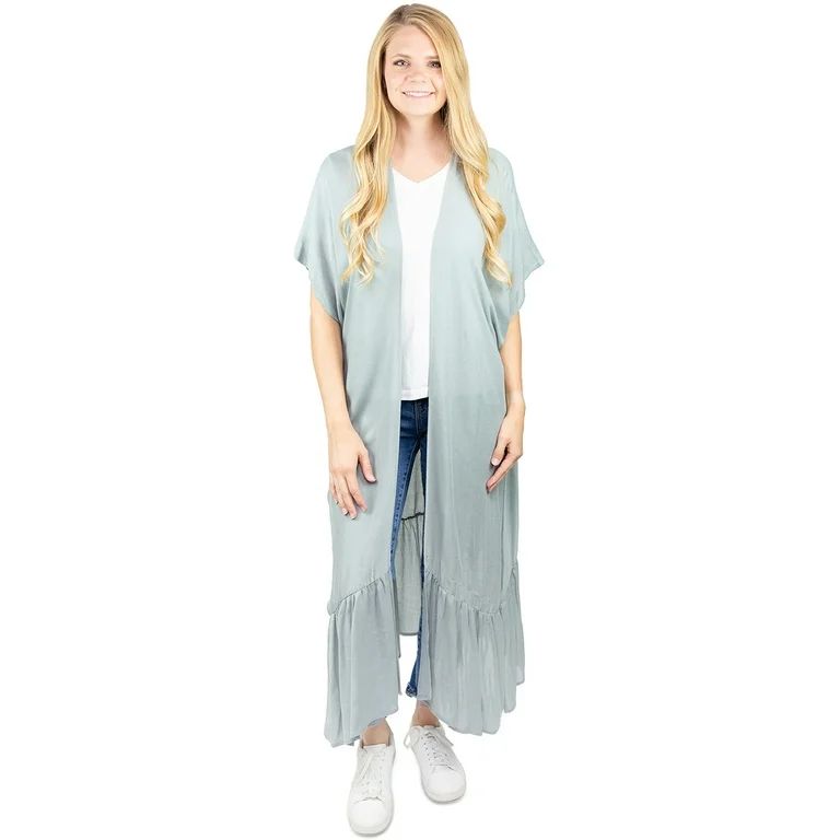 Time and Tru Women's Mint Duster Layering Piece | Walmart (US)