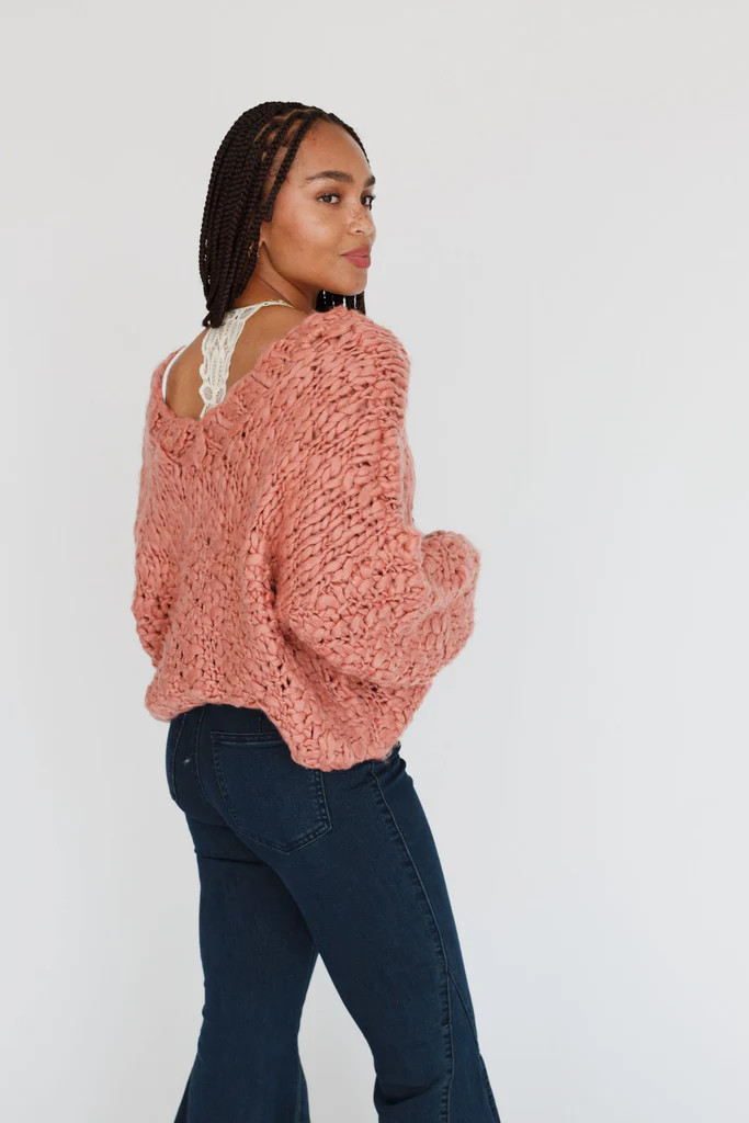 Mountain Air Chunky Knit Sweater - Brick | Three Bird Nest