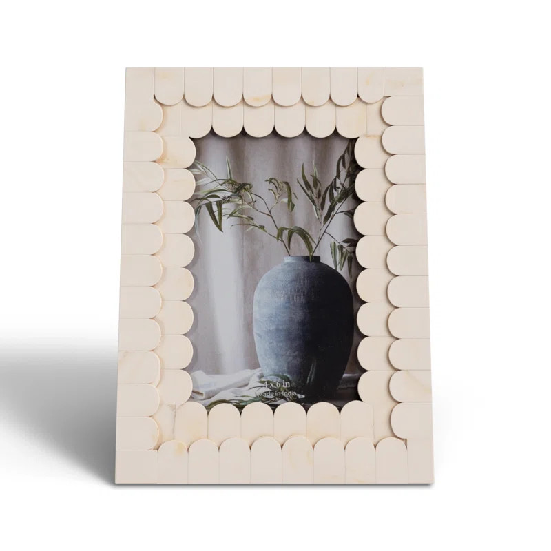 Birch Lane™ Neutral Decorative Photo Frame Contemporary Scalloped Resin Ivory Design | Wayfair | Wayfair North America
