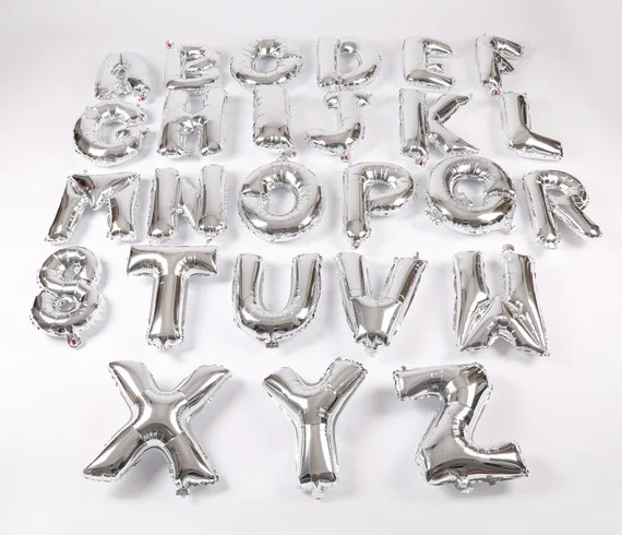 Custom Gold Silver Black Rose Gold Letter Balloon Banner 16'' Mylar Letter Balloon Banner | Choos... | Etsy (US)