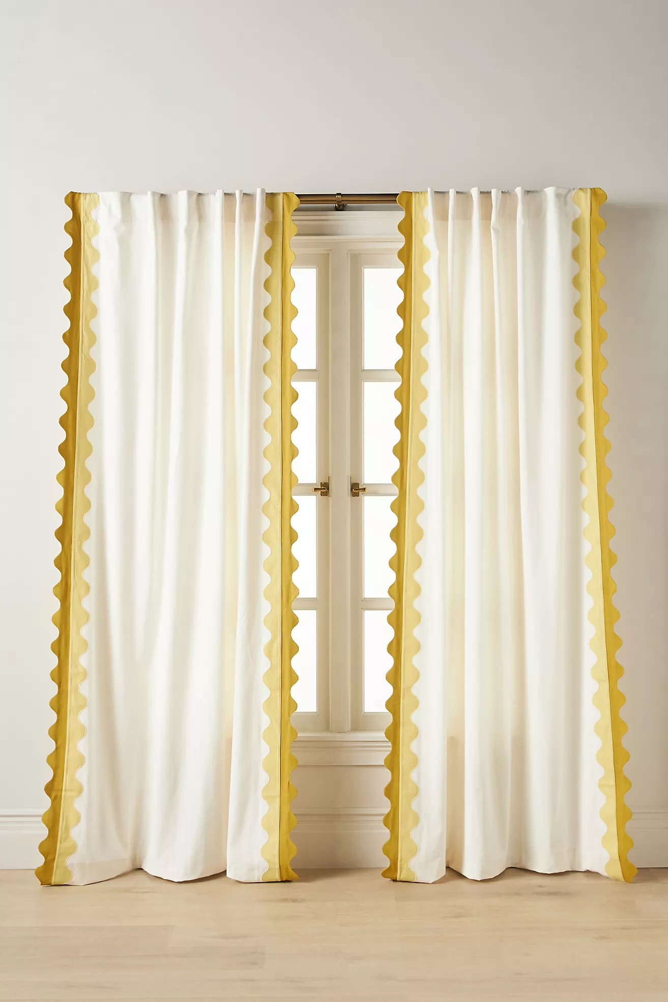 Maeve Scalloped Cotton Curtain | Anthropologie (US)