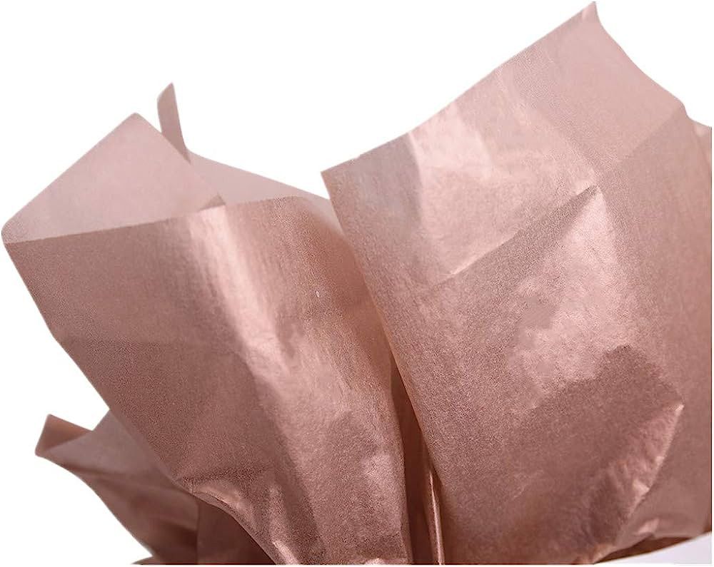 UNIQOOO 40 Sheets 20X26" Large Premium Metallic Tissue Gift Wrap Paper Bulk Rose Gold, Great for ... | Amazon (US)