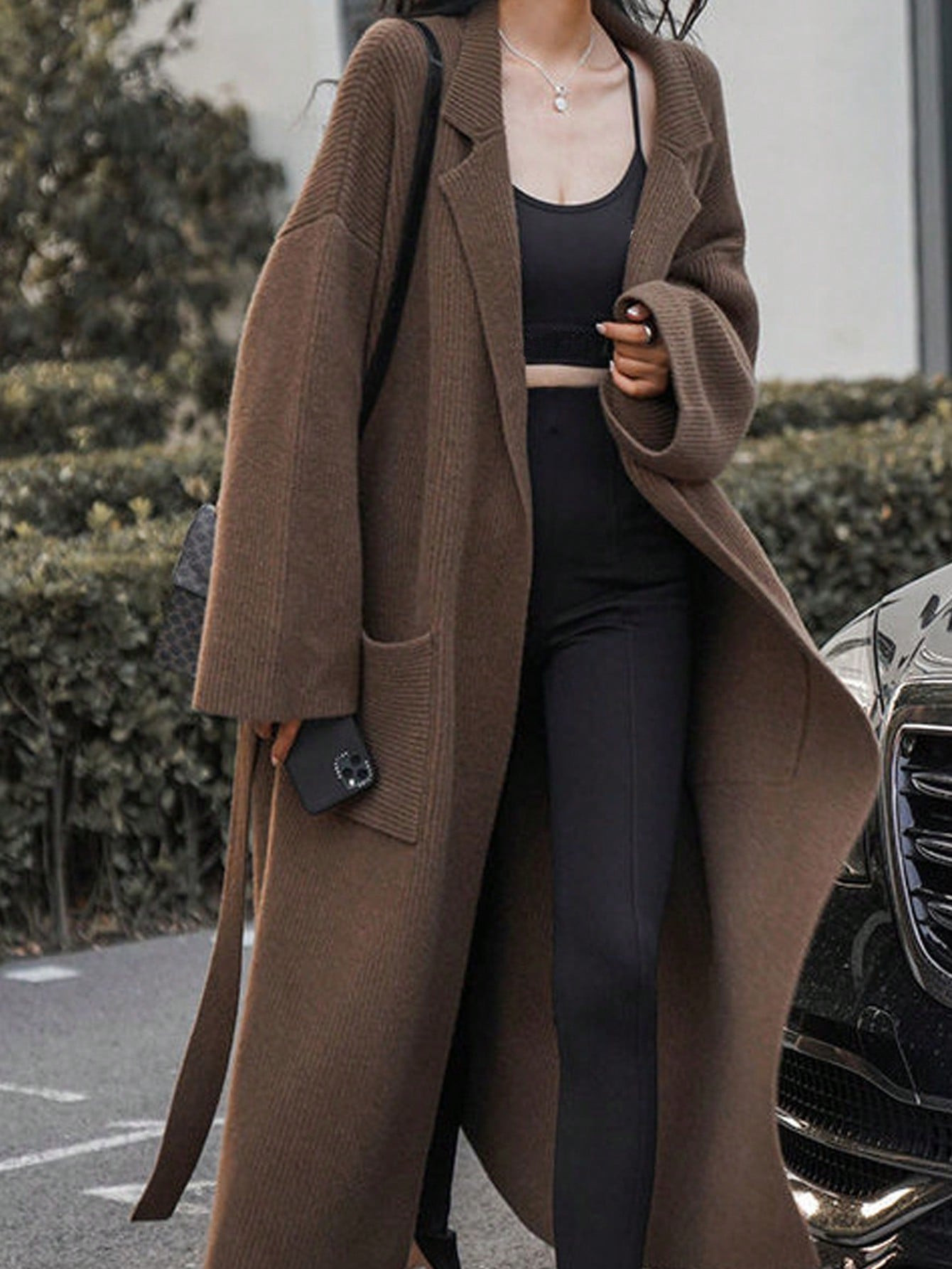 SHEIN Essnce Women's Cardigan Sweater,Fall And Winter Long Wool Knit Cardigan, Oversized High-End... | SHEIN