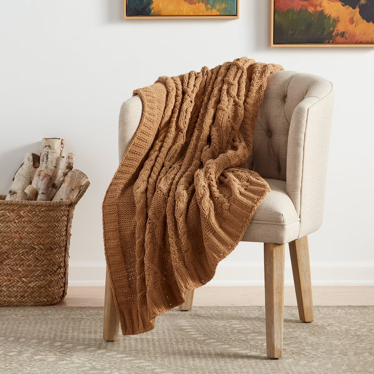 Cable Knit Chenille Throw Blanket - Threshold™ | Target