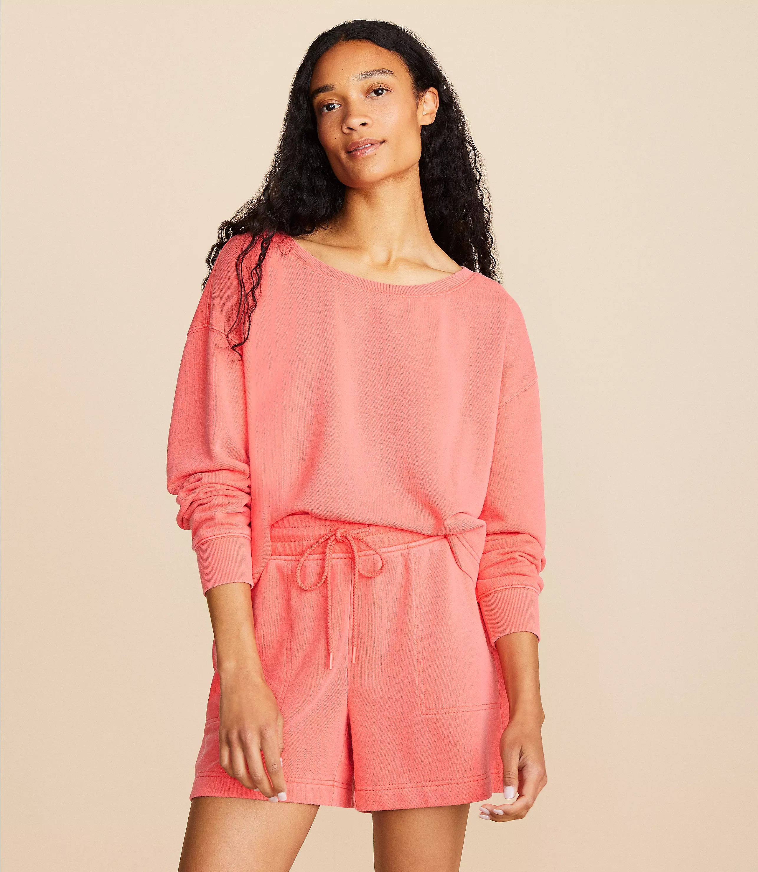 Lou & Grey Washed Cozy Cotton Dolman Sweatshirt | LOFT