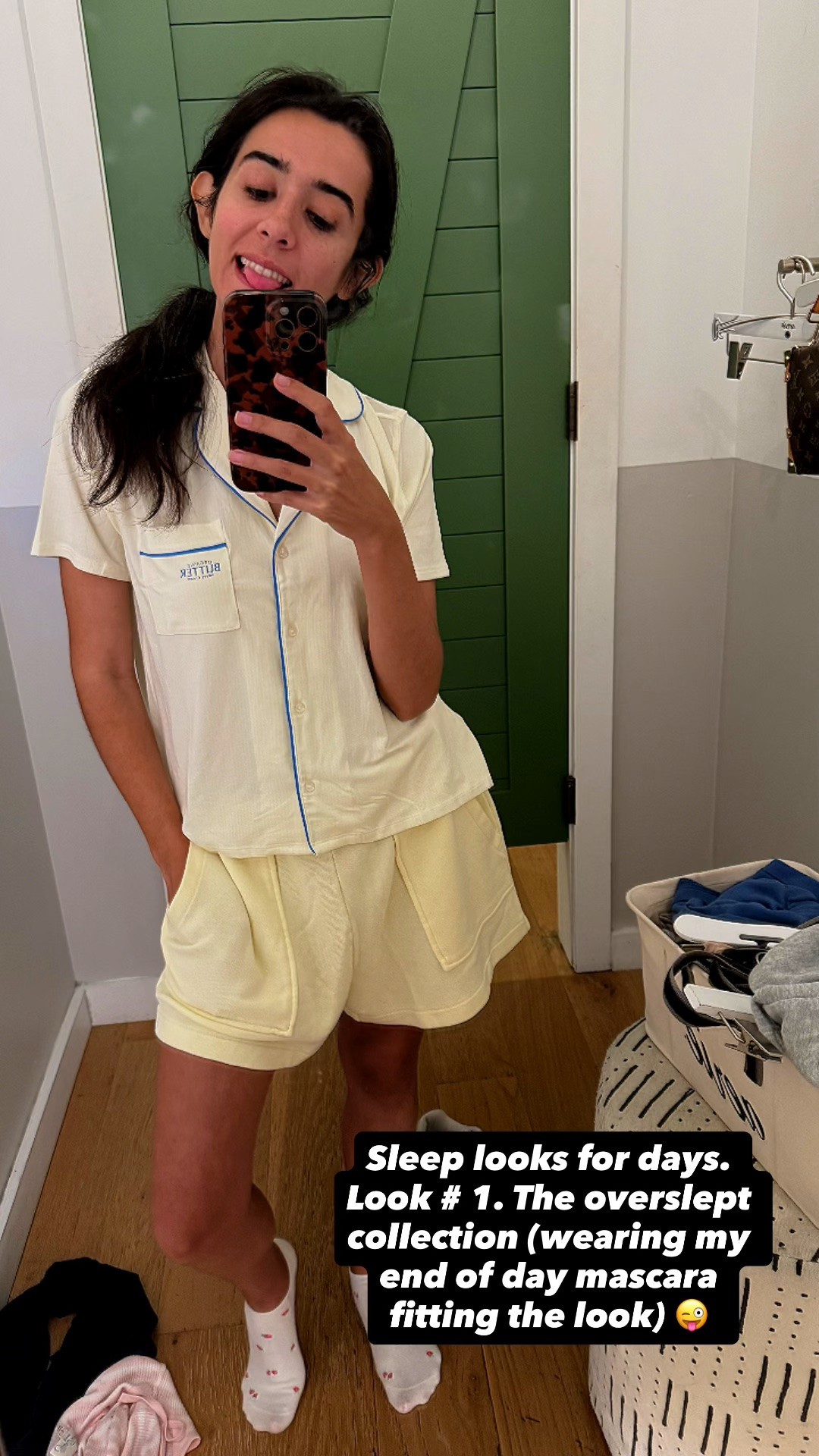 A butter yellow “Overslept collection” by aerie pajama set that is all the rage. Love to wear it! 

TTS 
Size: small

#LTKgrwm #LTKmorningroutine #LTKselfcare