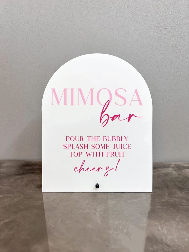 Mimosa Bar Acrylic Sign, Mimosa Bar, Pink Mimosa Bar Sign, Mimosa Bar Pink Sign, Acrylic Mimosa B... | Etsy (US)