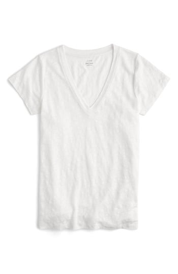 Women's J.crew Linen Tee, Size XX-Small - White | Nordstrom