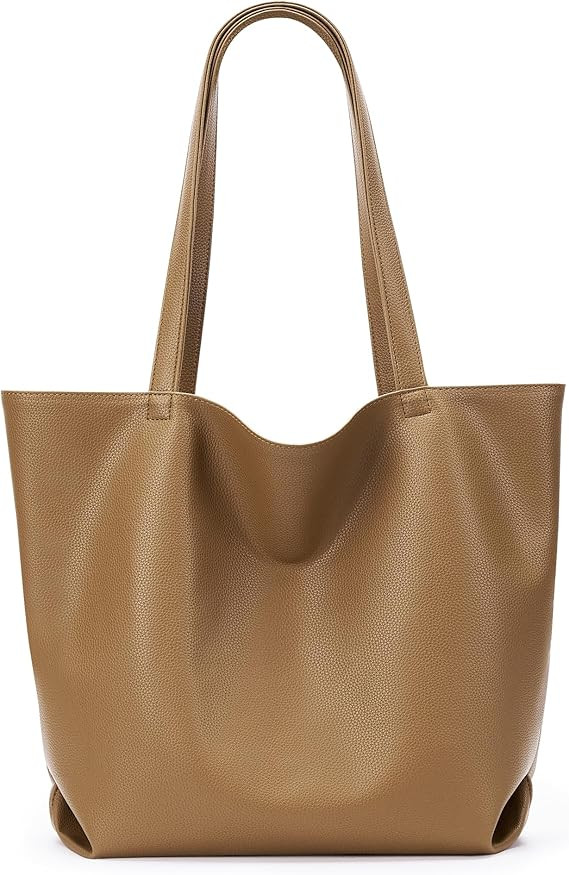 WLLWOO WLLWOO Soft PU Leather Tote Bag for Women Large Casual Hobo Handbags with Zipper Shoulder ... | Amazon (US)