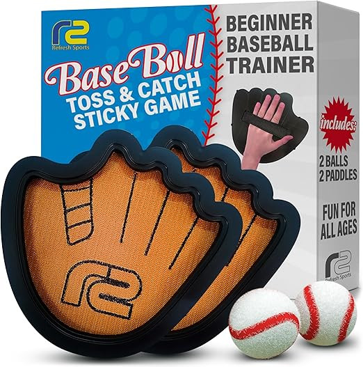 Toss and Catch Ball Game Set - Easy to Use Sticky Balls & Beginner Baseball Training Glove - Prem... | Amazon (US)