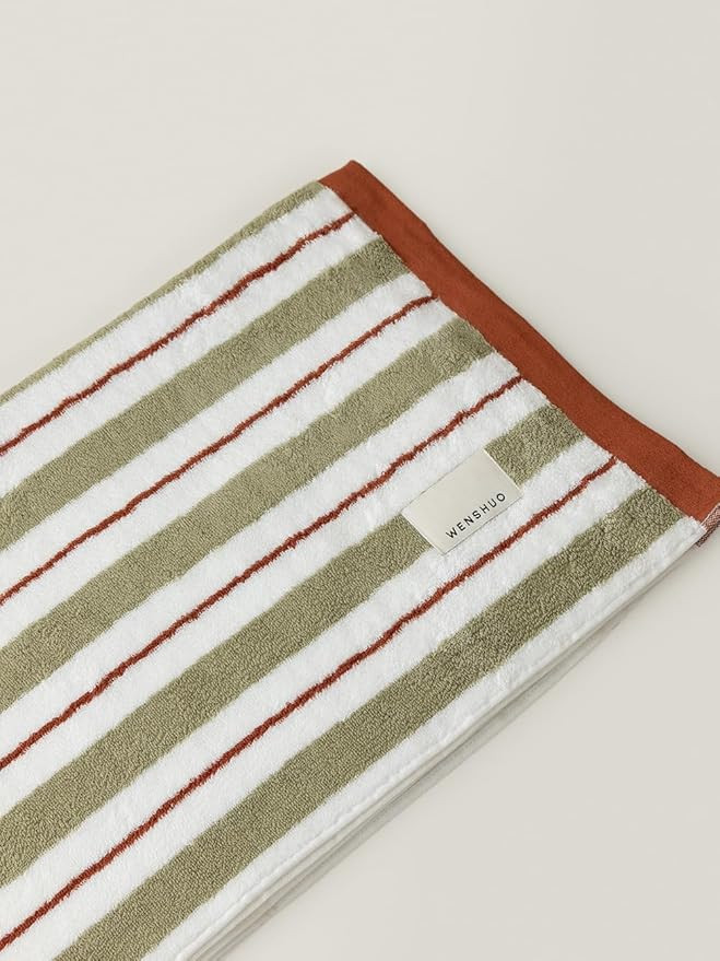 WENSHUO Melted Lollipop-Striped Pure Cotton Bath Towel,100% Combed Cotton,Luxury Shower Towel,Sup... | Amazon (US)