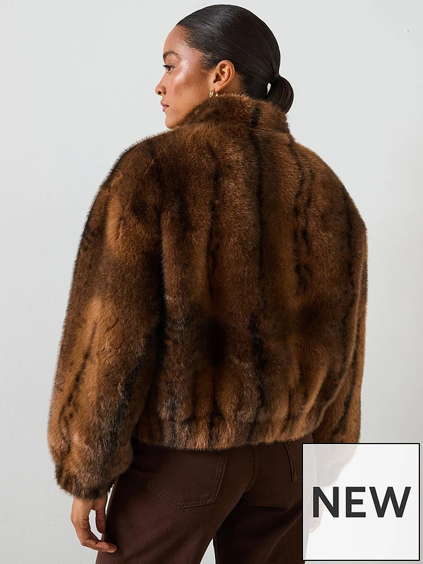 Mango Faux Fur Jacket With Pockets | Very (UK)