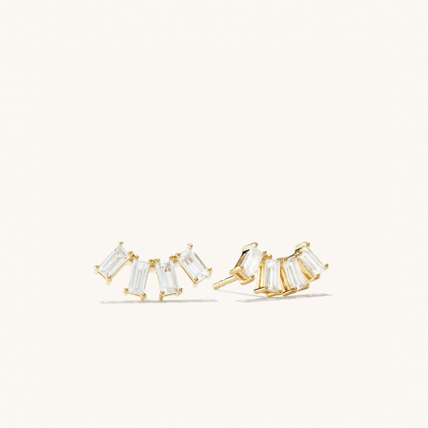 Baguette Topaz Climber Studs - $98 | Mejuri (Global)