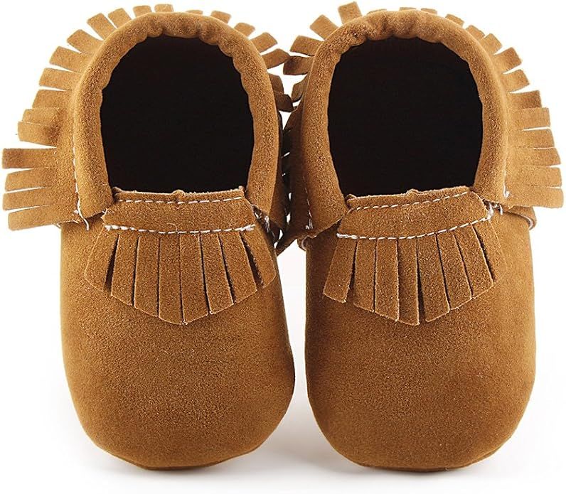 Delebao Unisex Baby Soft Sole Tassels Crib Shoes Moccasins Loafers | Amazon (US)