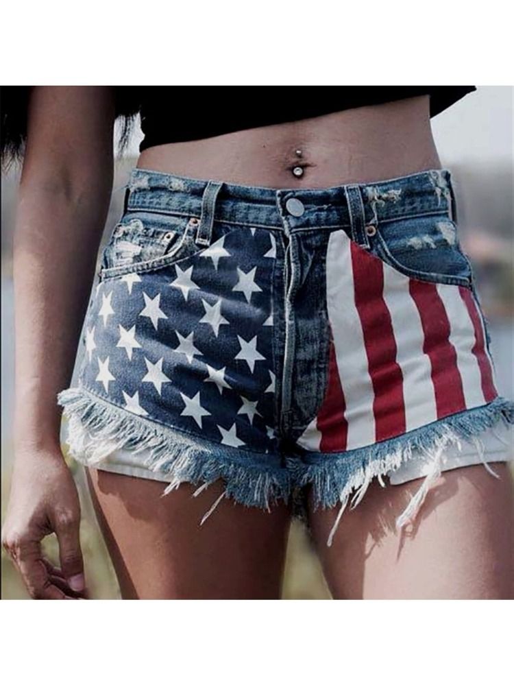New
     
      Holes Style Women Ripped Jeans Shorts High Stretchy Hem Short for Womens Shorts ,... | SHEIN