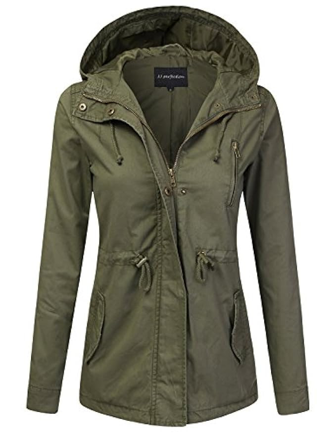 JJ Perfection Women's Casual Lightweight Anorak Army Utility Hoodie Jacket | Amazon (US)
