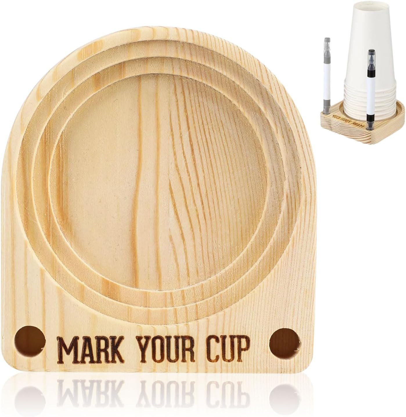 Solo Cup Holder-Wooden Cup Holder with Marker Slot Suitable for Parties,Kitchen Countertops,Picnics and All Kinds of Social Gatherings Social Gatherings | Amazon (US)