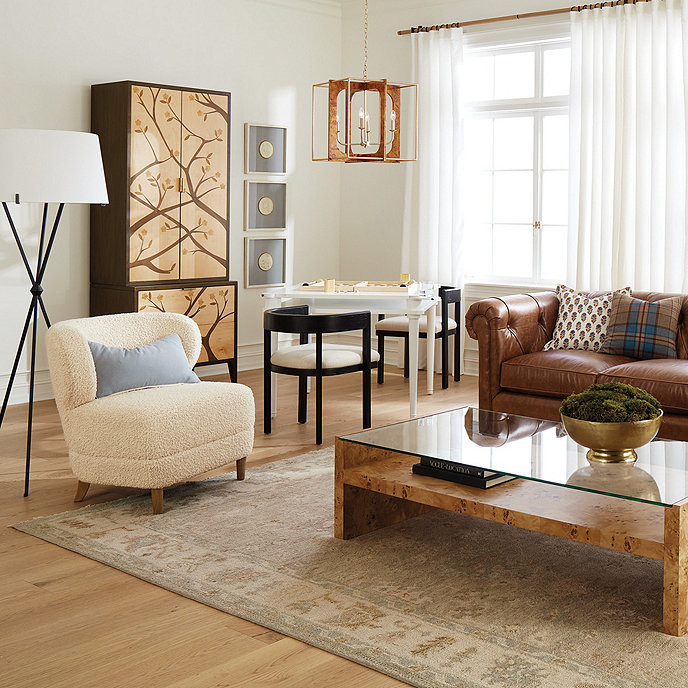 Lexi Burlwood Glass Top Coffe Table | Ballard Designs, Inc.