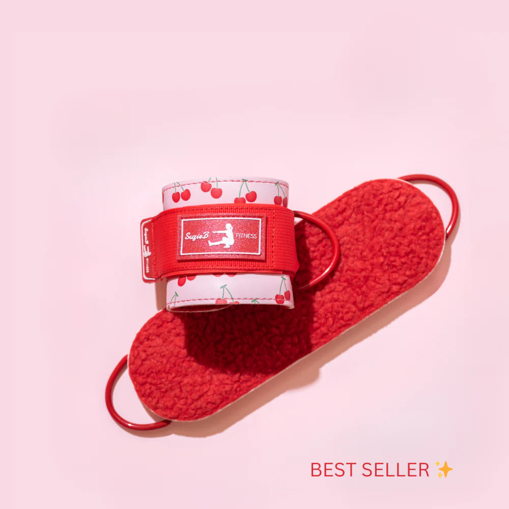 PRE -SALE CHERRY ANKLE STRAPS | SuzieB Fitness