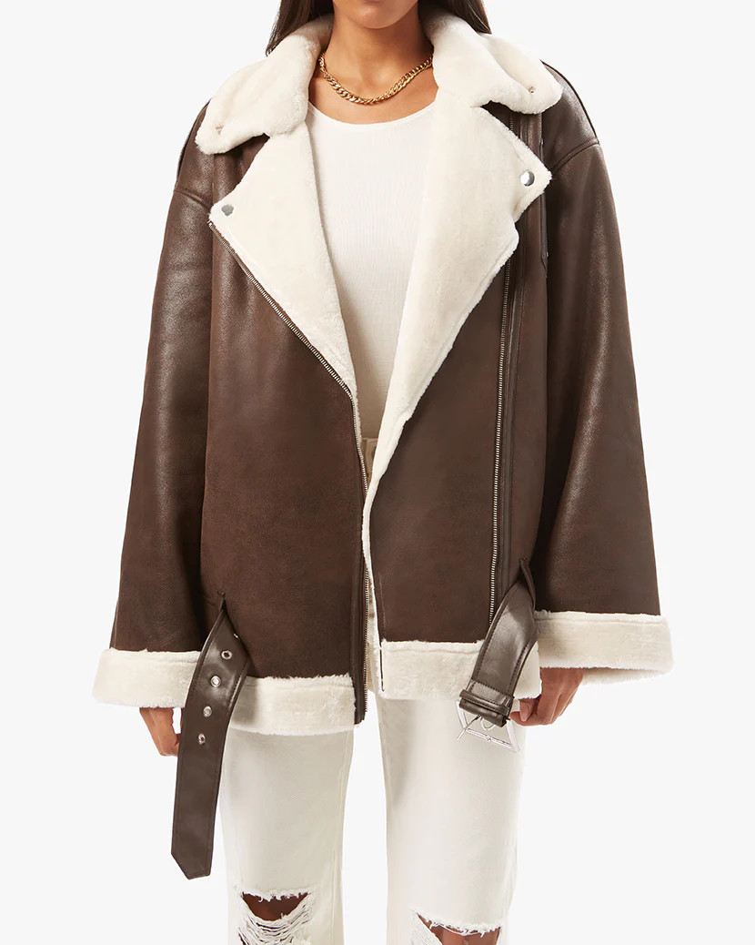 Suede Bonded Faux Fur Moto Jacket | We Wore What
