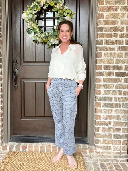 How cute are these cropped ponte pants from cabi clothing? I paired with the beautiful and feminine sheer blouse set. The options for wearing these items is endless! I’m wearing a size XS in both.

#cabilothing #sheertop #croppedpants #geometric

#LTKstyletip #LTKworkwear #LTKFind