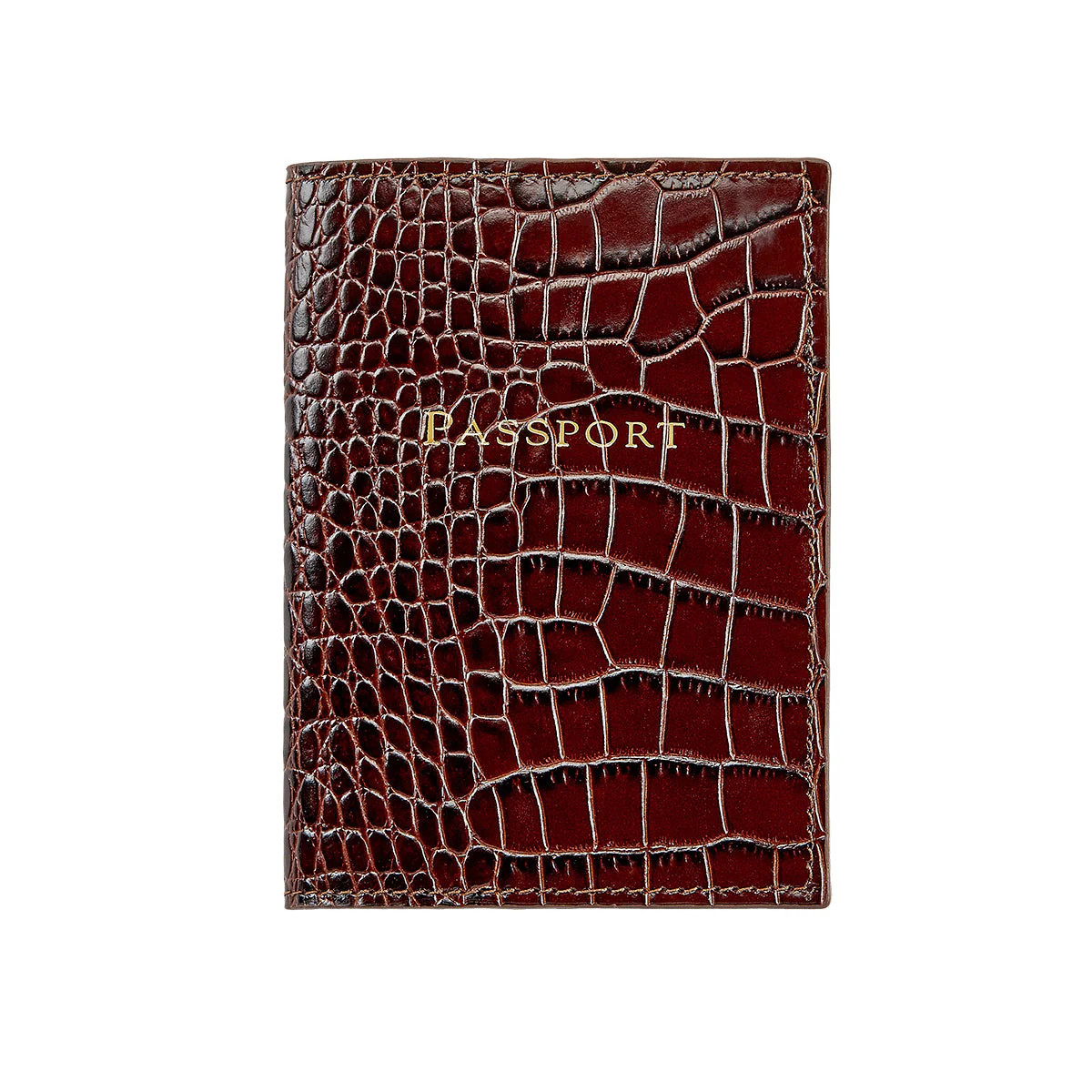 Passport Holder in Crocodile Embossed Leather | Over The Moon